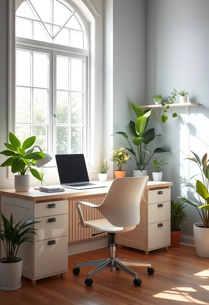 11 Affordable Home Office Setups That Will Boost Your Productivity Instantly! - 8. Bright and Airy