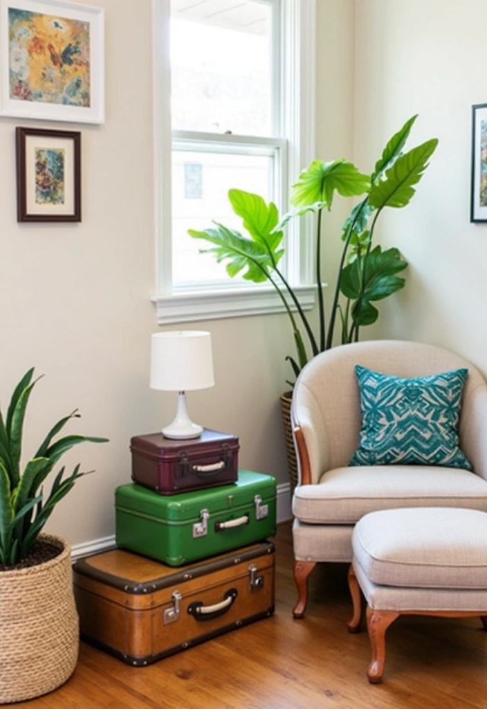 12 Creative DIY Furniture Projects You Can Make This Weekend (You'll Love #4!) - 2. Upcycled Vintage Suitcase Side Table