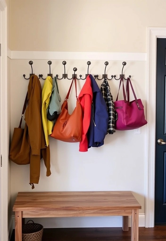14 Entryway Ideas That'll Make a Stunning First Impression (Your Guests Will Be Amazed!) - 10. Functional Entryway Hooks