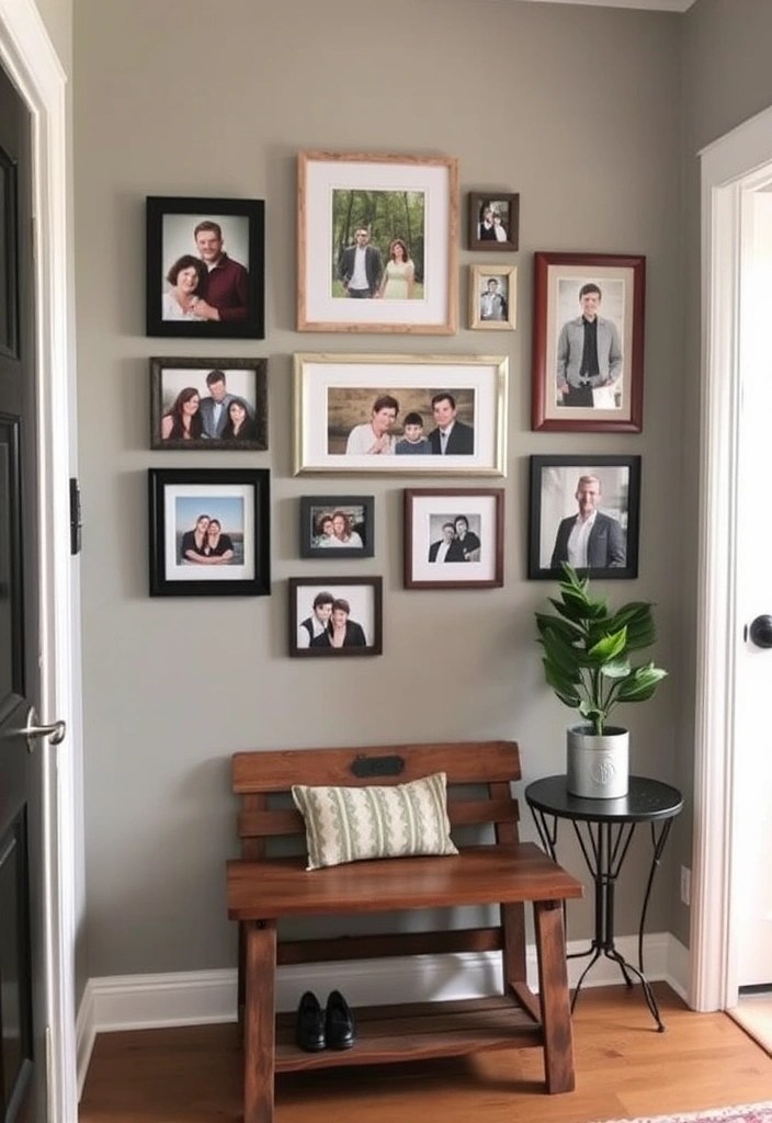 14 Entryway Ideas That'll Make a Stunning First Impression (Your Guests Will Be Amazed!) - 9. Personal Touches with Family Photos