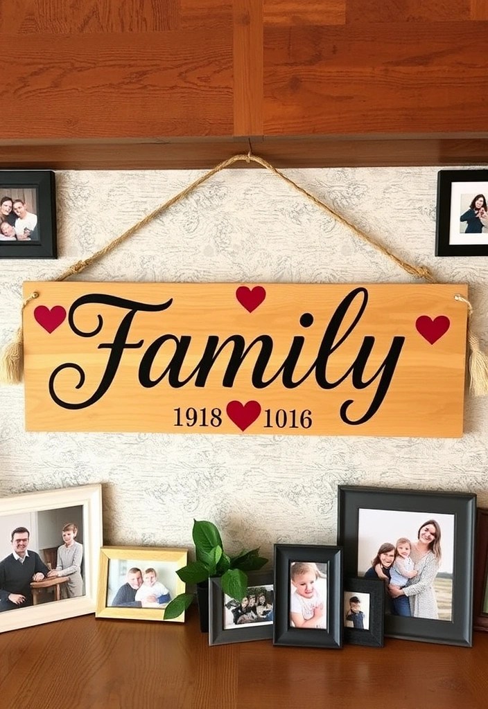 15 DIY Valentine's Home Decor Projects You Can Create in a Weekend! - 10. Personalized Family Name Sign