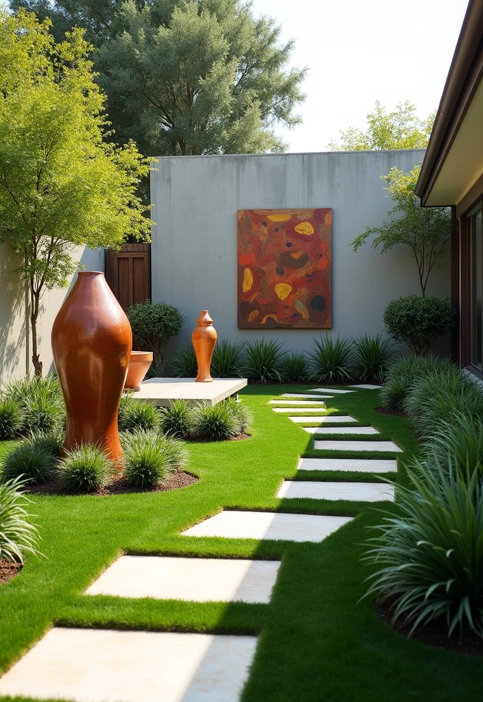 18 Stunning Backyard Makeovers That'll Make You Want to Move Outside! - 13. Contemporary Outdoor Art