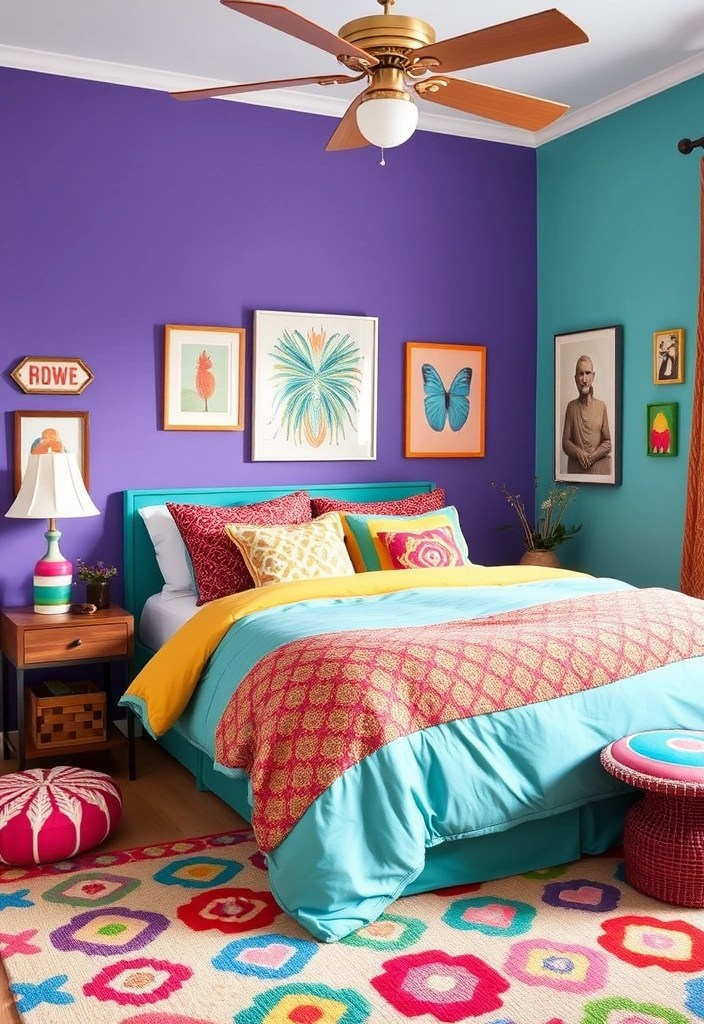 20 Bedroom Transformations That'll Make You Never Want to Leave Home (Wait Until You See #11!) - 9. Colorful Pop
