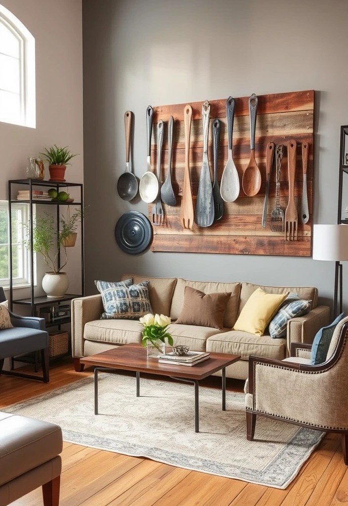 23 Unique Wall Decor Ideas That'll Make Your Home Stand Out! - 13. Upcycled Art Pieces