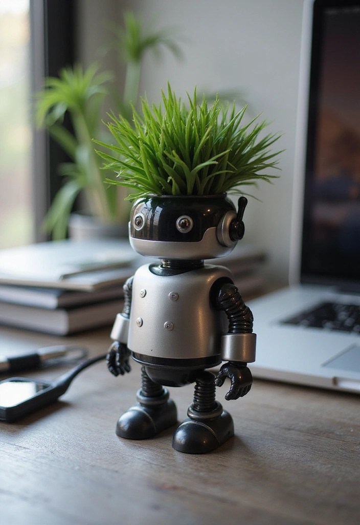 15 Fun Plant Holders That'll Make Your Home Bloom with Personality! - 6. Quirky Robot Planter
