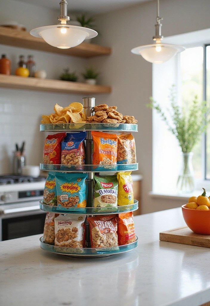 18 Genius Kitchen Organization Hacks That Will Change Your Life (Don't Miss #7!) - 18. Rotating Snack Rack