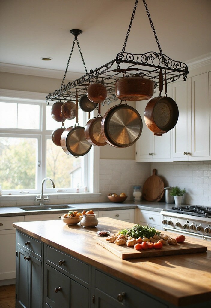 18 Genius Kitchen Organization Hacks That Will Change Your Life (Don't Miss #7!) - 6. Hanging Pot Rack