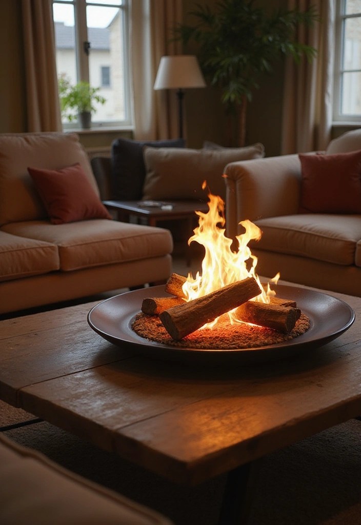 19 Stylish Lighting Ideas That'll Create Ambiance in Every Room (Wait Until You See #3!) - 18. Tabletop Fireplaces for Unique Flair