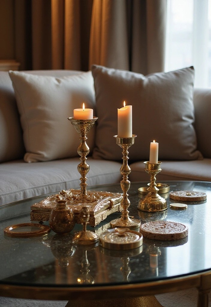 20 Coffee Table Decor Ideas You Must Have (Your Guests Will Be Jealous of #8!) - 7. Luxe Glam