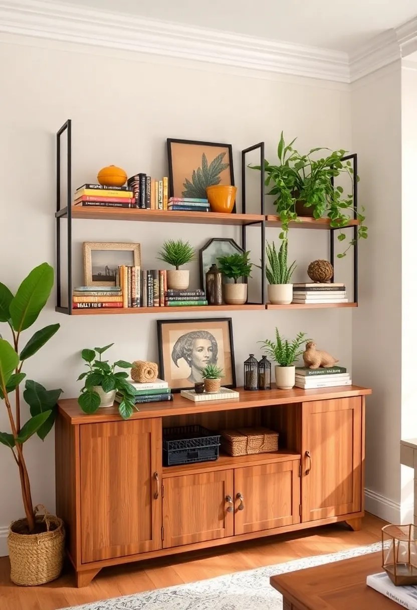 21 Cozy Living Room Ideas That'll Make You Want to Snuggle Up Right Now! - 13. Functional Shelving for Style and Storage