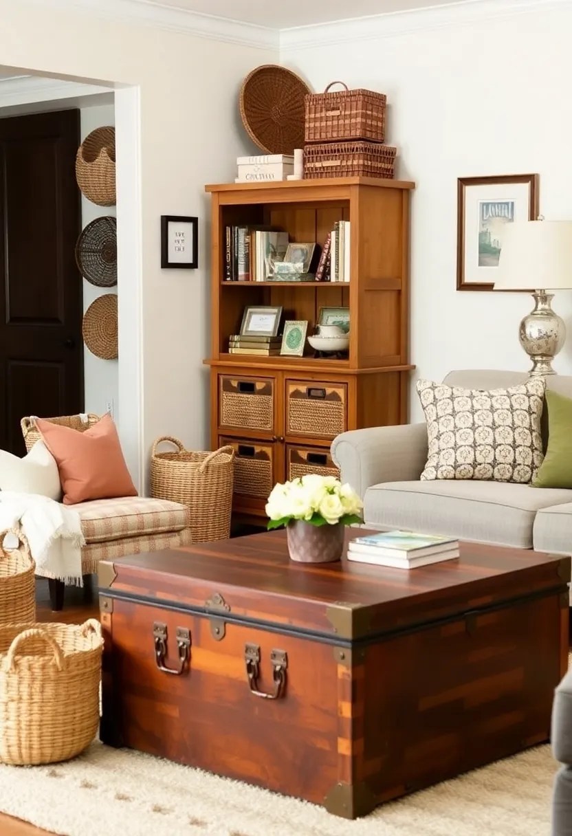 21 Cozy Living Room Ideas That'll Make You Want to Snuggle Up Right Now! - 19. Stylish Storage Solutions