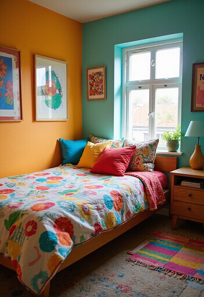 12 Feng Shui Bedroom Layouts That Will Transform Your Small Space into a Sanctuary! - 7. Colorful Energy Boost Layout