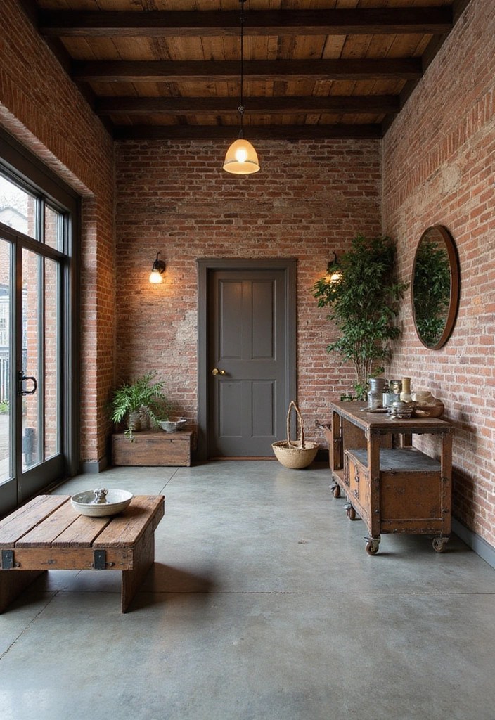13 Eye-Catching Celebrity Foyer Designs That Make Stunning First Impressions! - 8. Industrial Chic