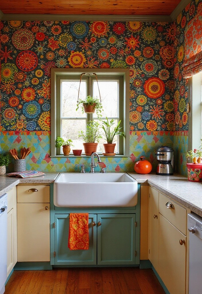 13 Retro Kitchen Designs from the 1970s That Are Making a Comeback (You'll Love #5!) - 4. Funky Patterns and Textures