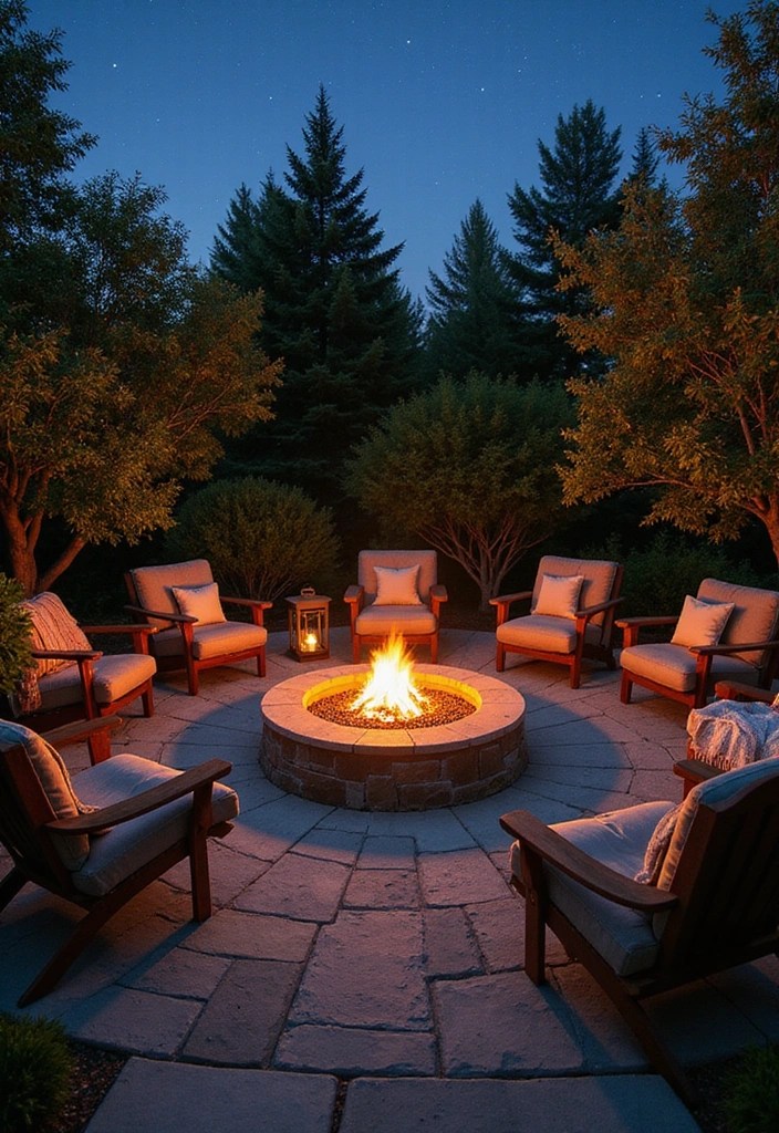 22 Gorgeous Patio Decor Ideas That'll Make Your Neighbors Envious (Good Luck Choosing Just One!) - 1. Cozy Fire Pit Area
