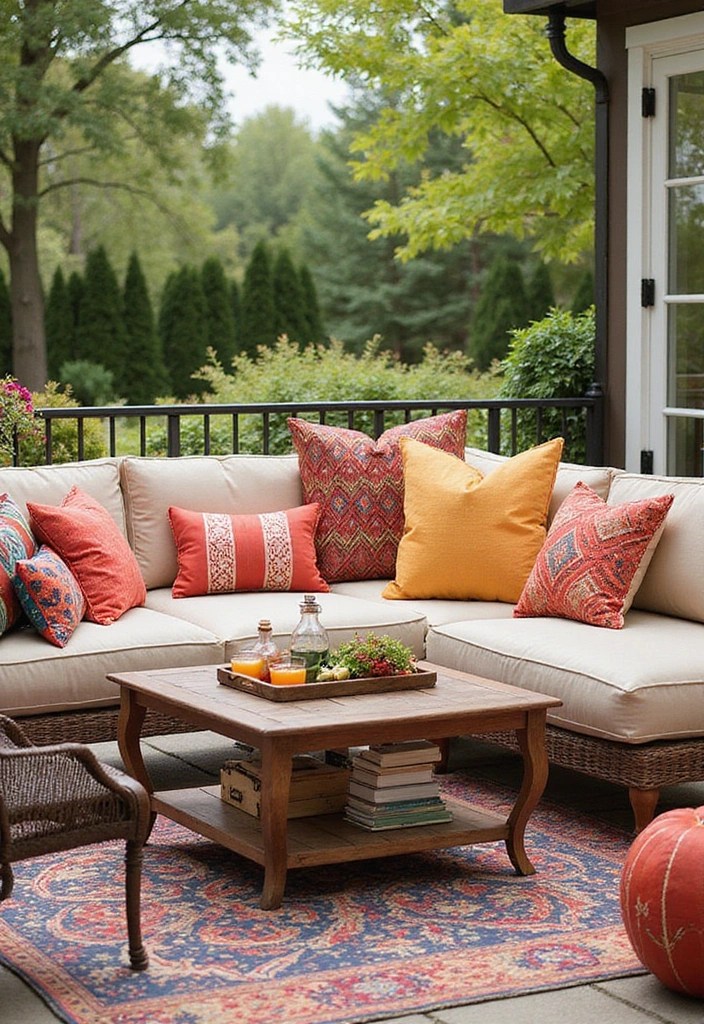 22 Gorgeous Patio Decor Ideas That'll Make Your Neighbors Envious (Good Luck Choosing Just One!) - 7. Decorative Throw Pillows