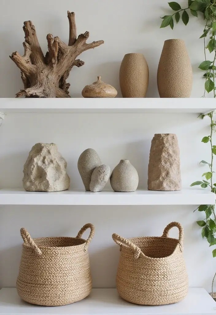 10 Tips for Incorporating Natural Materials into Your Modern Cottage Design - 7. Unique Natural Decor