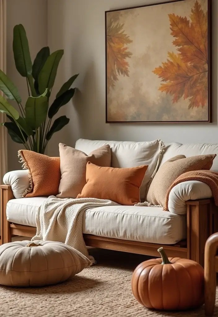 14 Autumn Decor Ideas That’ll Make Your Home Feel Like Fall (Don’t Miss #7!) - 1. Embrace the Warmth of Earthy Tones
