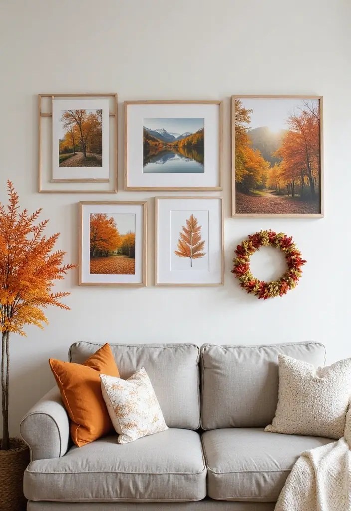 14 Autumn Decor Ideas That’ll Make Your Home Feel Like Fall (Don’t Miss #7!) - 7. Make a Statement with Seasonal Wall Art