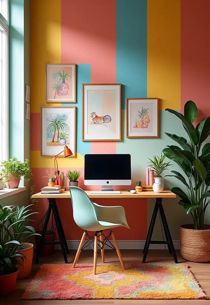 15 Affordable Home Office Setups That Will Transform Your Productivity (You Won't Believe #9!) - 4. Colorful Creative Hub