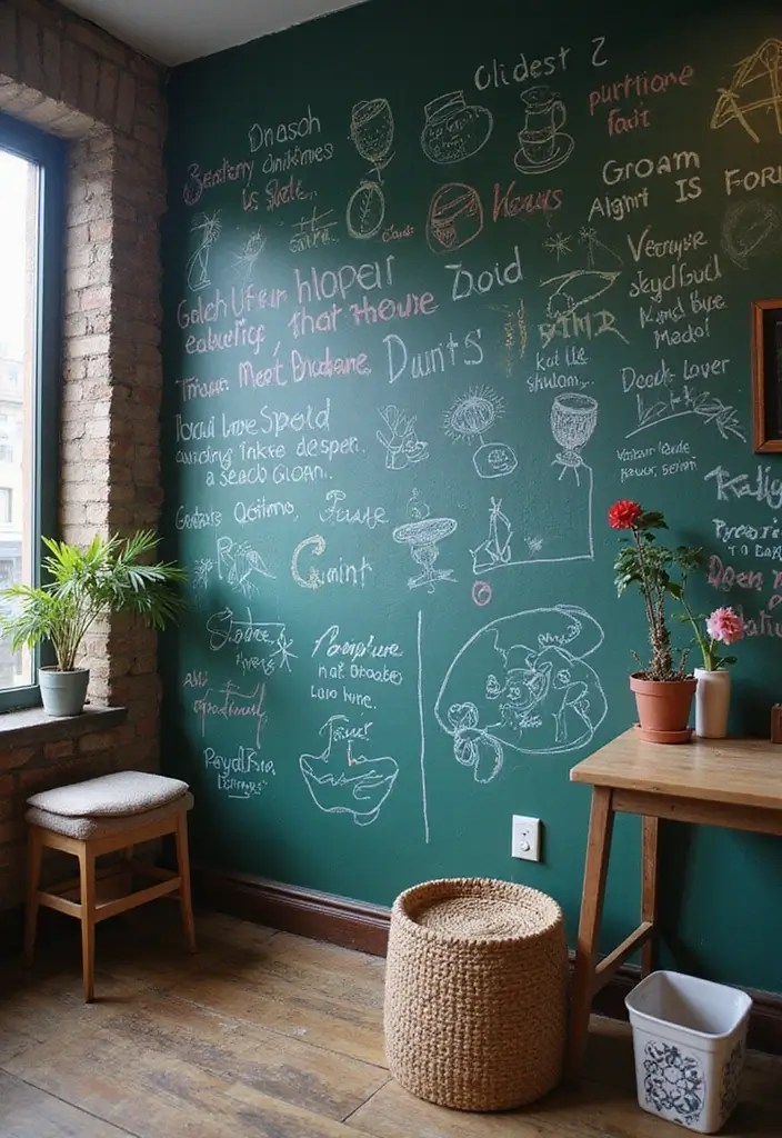 18 Stunning Bedroom Makeovers Under $100 (Wait Until You See #5!) - 15. Chalkboard Paint for Creativity