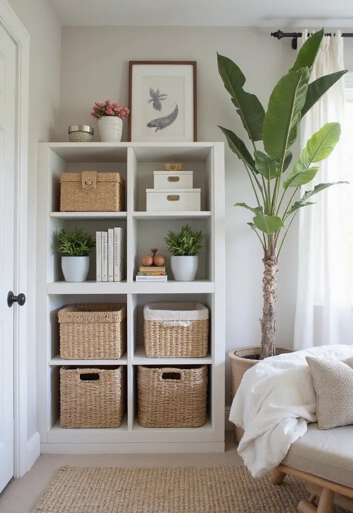 18 Stunning Bedroom Makeovers Under $100 (Wait Until You See #5!) - 6. Chic Storage Solutions