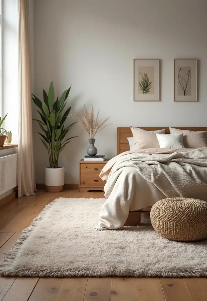 18 Stunning Bedroom Makeovers Under $100 (Wait Until You See #5!) - 9. Textured Rugs for Comfort