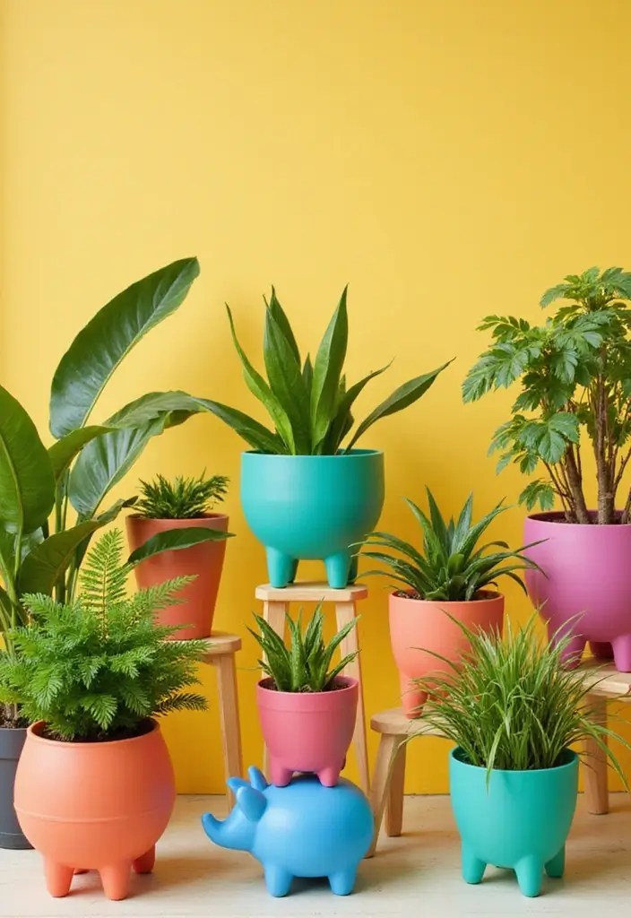15 Playful Decor Ideas That Will Instantly Boost Your Mood (You Won't Believe #8!) - 3. Playful Planters