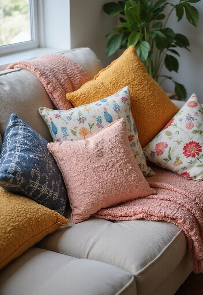 15 Playful Decor Ideas That Will Instantly Boost Your Mood (You Won't Believe #8!) - 6. Colorful Throw Pillows