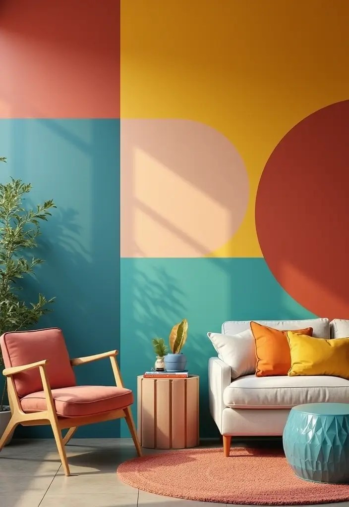 19 Accent Wall Ideas So Bold, Your Guests Will Be Speechless (#6 is a Show-Stopper!) - 1. Color-Block Magic