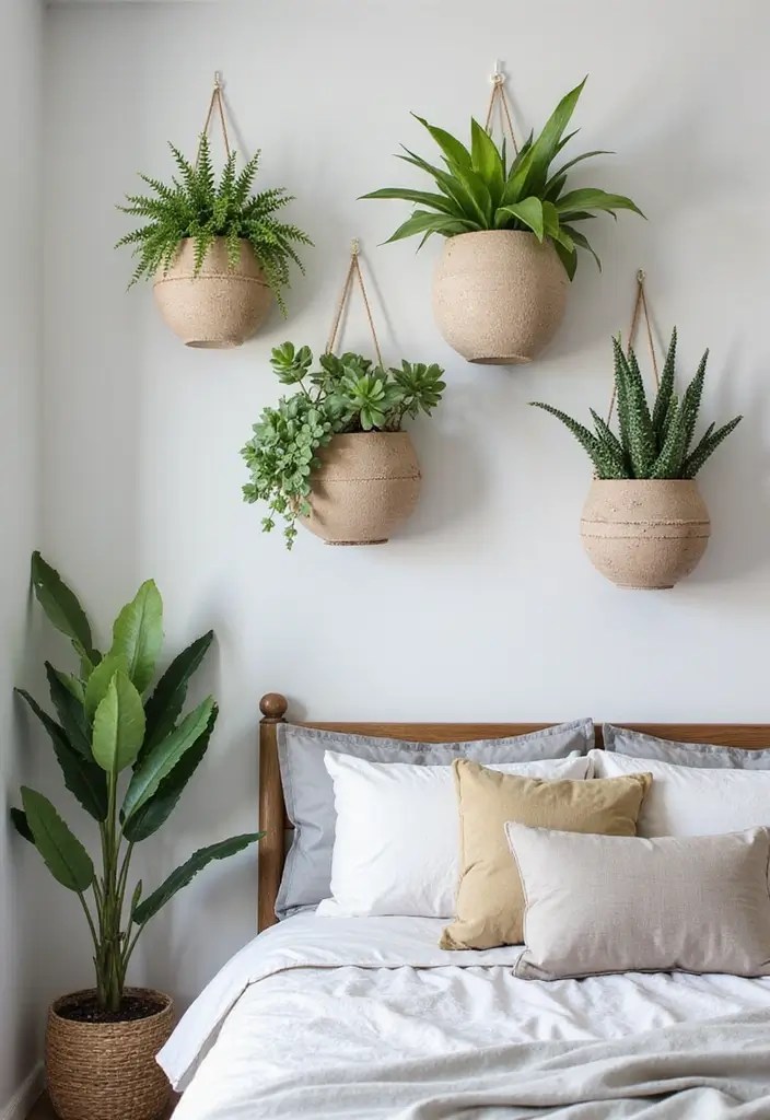 21 Stunning Bedroom Makeovers Under $100 (You Won't Believe #12!) - 16. Wall-mounted Planters