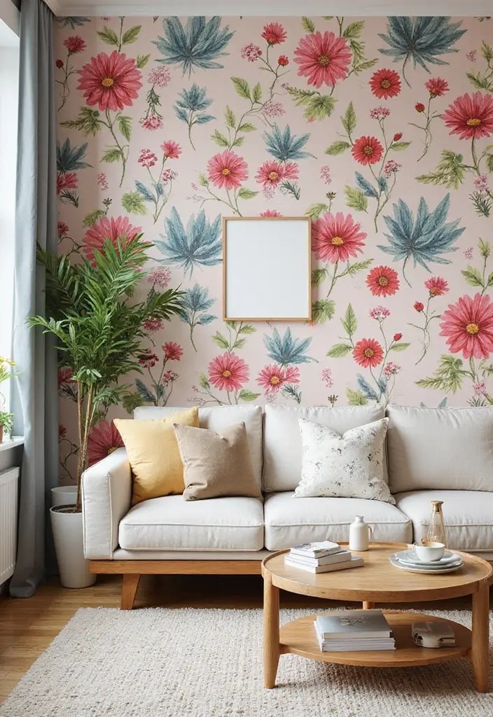 22 Creative Wall Decor Solutions That Are Perfect for Renters (You’ll Love #10!) - 1. Peel-and-Stick Wallpaper