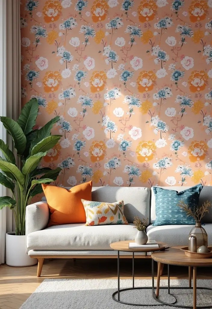 12 Renter-Friendly Living Room Decor Hacks That Will Transform Your Space on a Budget! - 1. Removable Wallpaper Magic