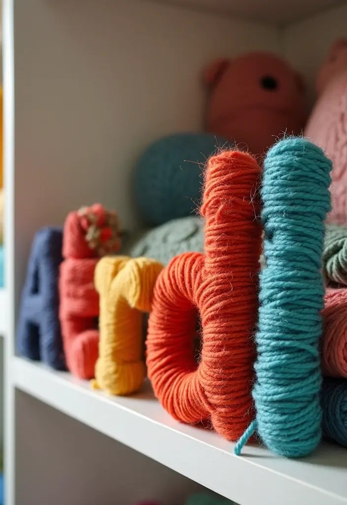 30 DIY Home Decor Projects That Are So Easy, Even Kids Can Do #12! - 11. Yarn-Wrapped Letters