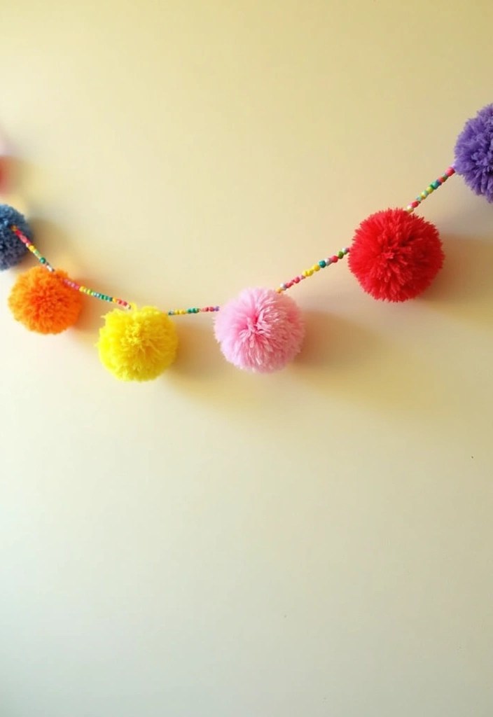 30 DIY Home Decor Projects That Are So Easy, Even Kids Can Do #12! - 18. DIY Pom-Pom Garland