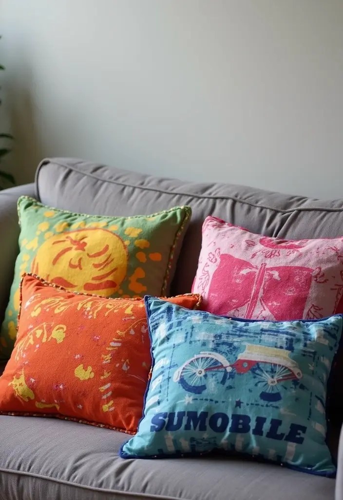 30 DIY Home Decor Projects That Are So Easy, Even Kids Can Do #12! - 4. Upcycled T-shirt Pillows
