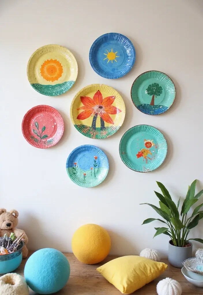 30 DIY Home Decor Projects That Are So Easy, Even Kids Can Do #12! - 6. Paper Plate Wall Hanging