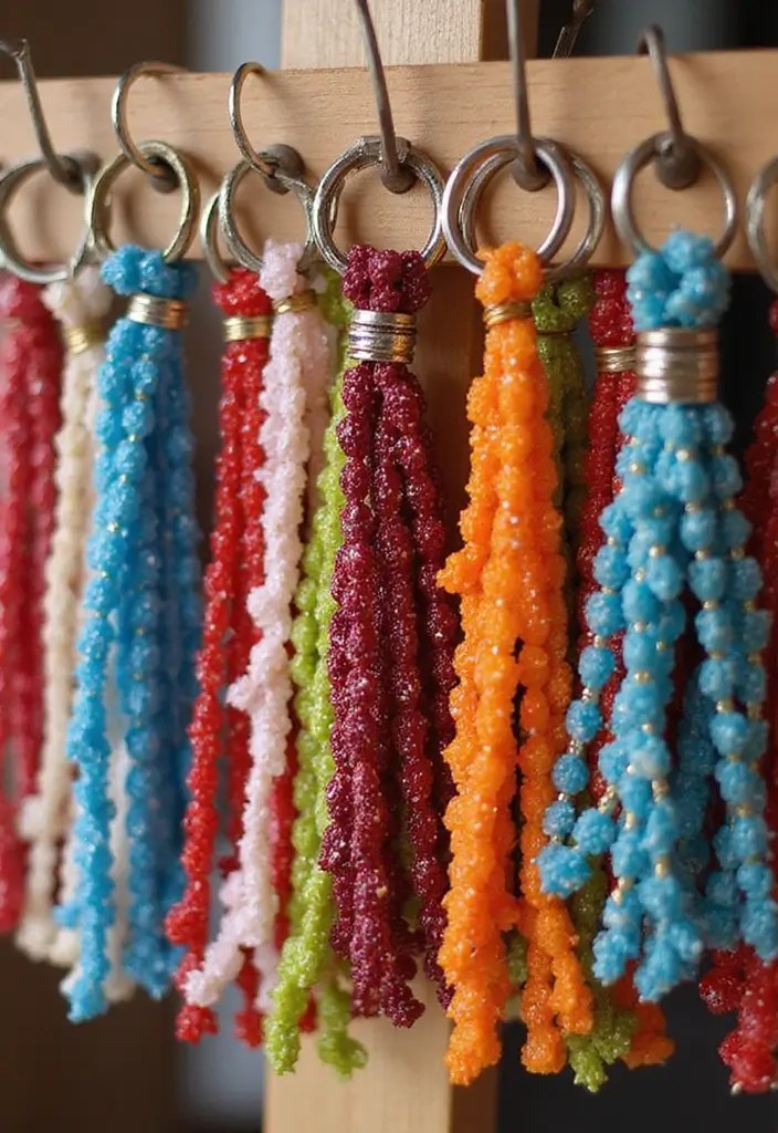 30 DIY Home Decor Projects That Are So Easy, Even Kids Can Do #12! - 7. Beaded Keychains