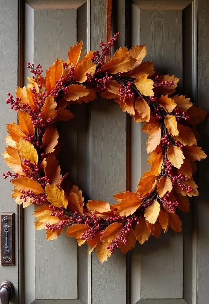 18 Cozy Fall Decor Ideas That'll Make Your Home Feel Like a Warm Hug! - 7. Hang Wreaths for Instant Charm