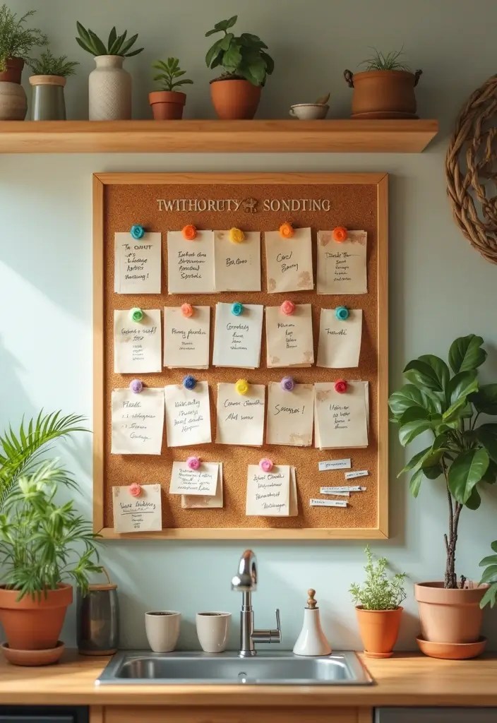 25 Kitchen Organization Hacks That Will Transform Your Cooking Space Forever! - 10. DIY Corkboard Menu Planner