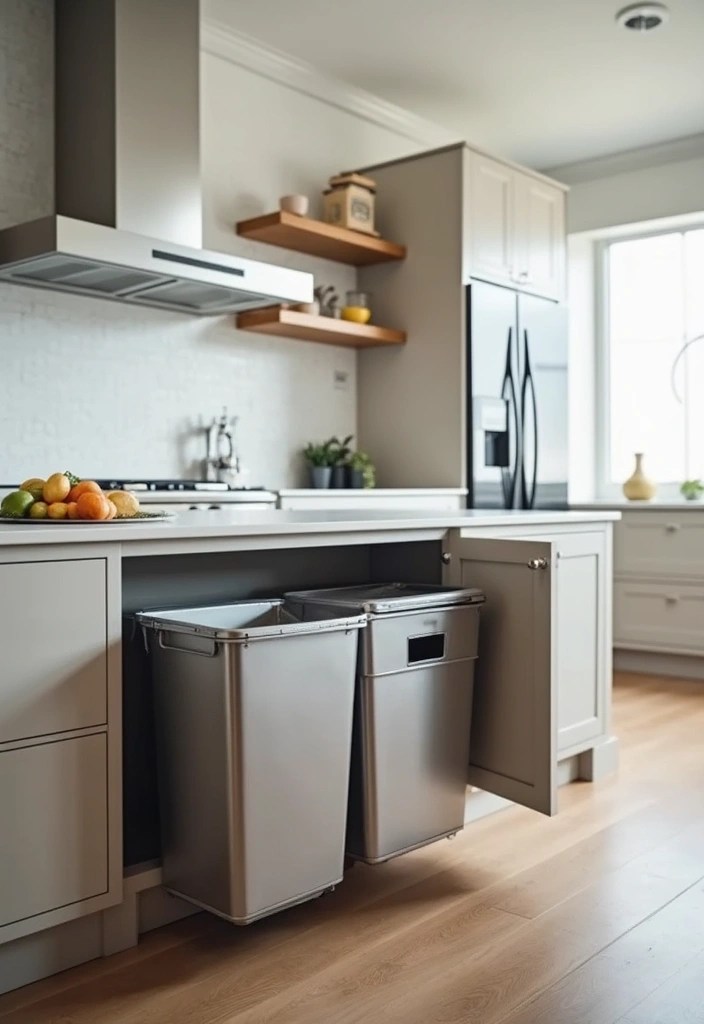 25 Kitchen Organization Hacks That Will Transform Your Cooking Space Forever! - 21. Integrated Trash and Recycling