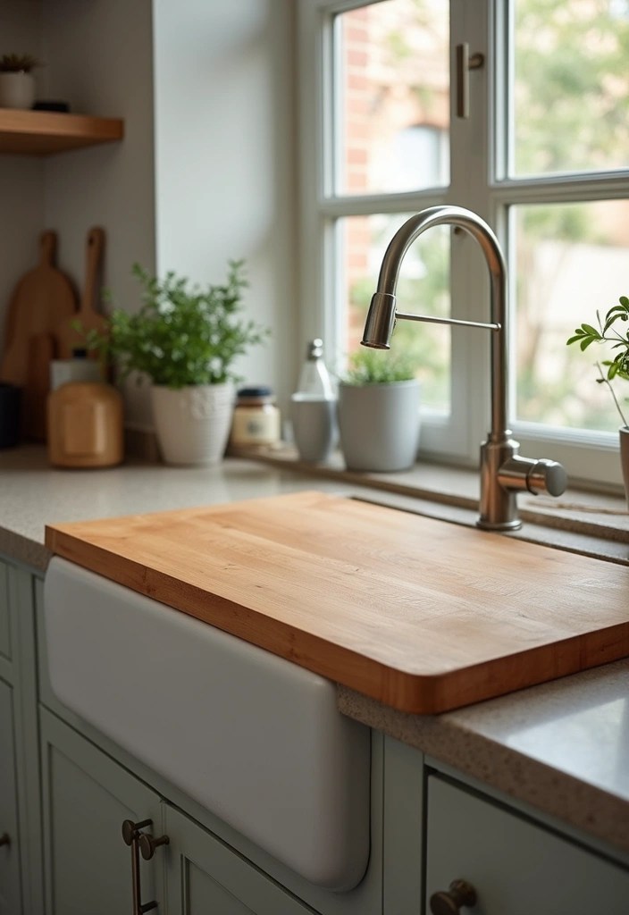 25 Kitchen Organization Hacks That Will Transform Your Cooking Space Forever! - 23. Use a Cutting Board Over the Sink