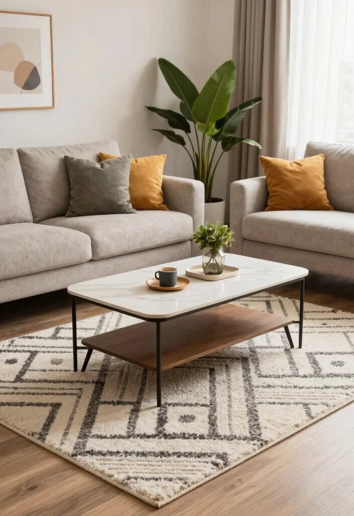 19 Small Living Room Decor Tricks That Maximize Every Square Foot! - 12. Use Area Rugs Wisely 1