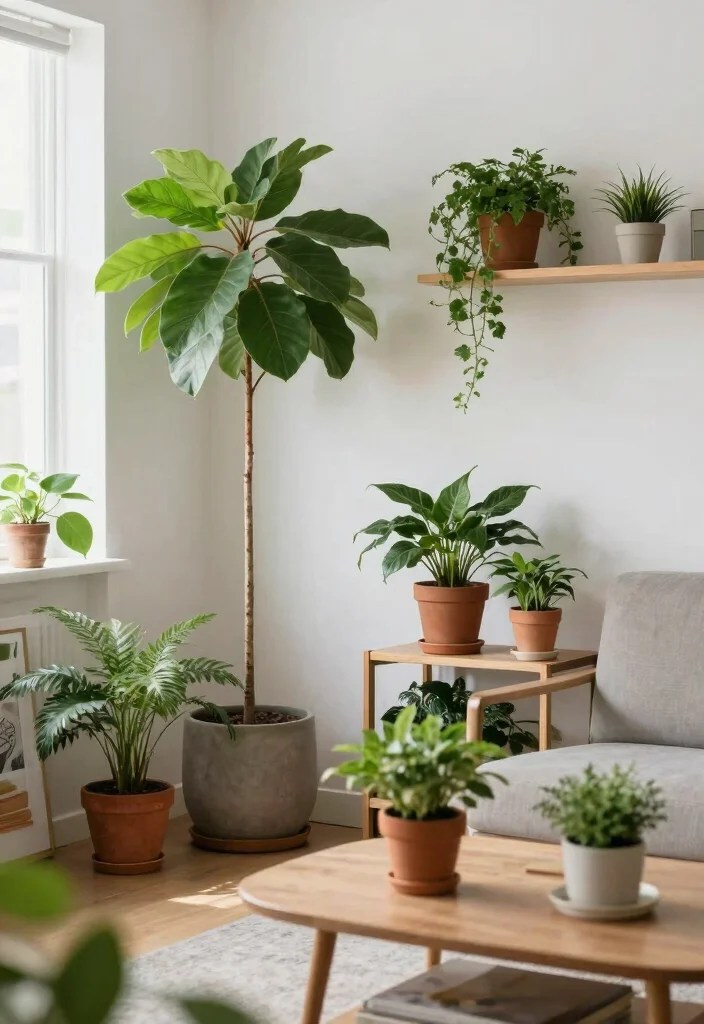 19 Small Living Room Decor Tricks That Maximize Every Square Foot! - 14. Add Greenery 1