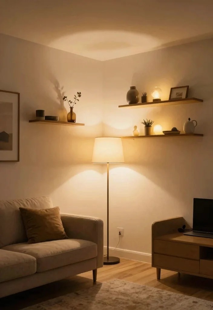19 Small Living Room Decor Tricks That Maximize Every Square Foot! - 16. Layer Lighting 1