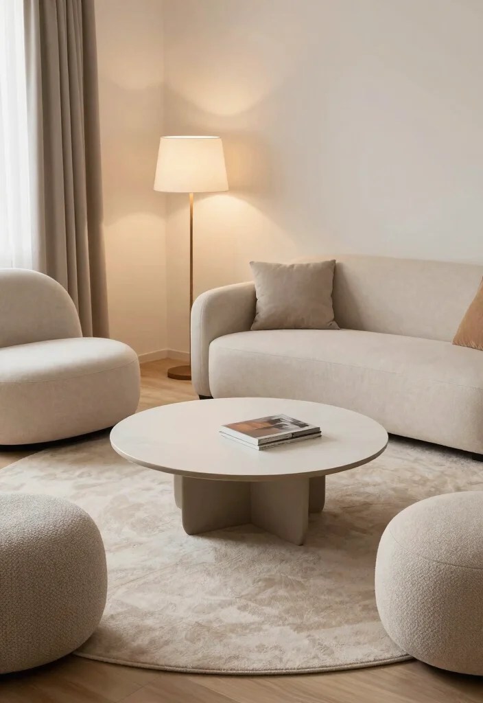 19 Small Living Room Decor Tricks That Maximize Every Square Foot! - 6. Opt for Round Furniture 1