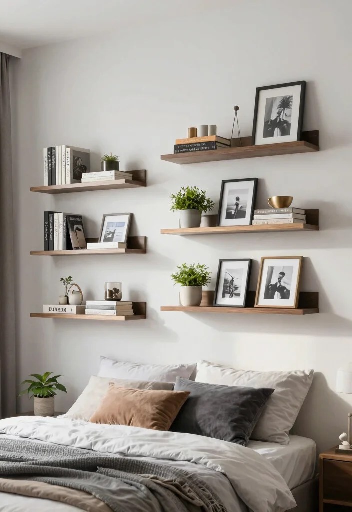 21 Budget-Friendly Bedroom Makeovers That'll Leave You Breathless! - 12. Floating Shelves 1